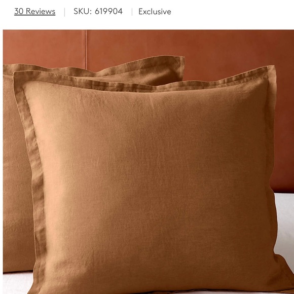 CB2 EUROPEAN FLAX™-CERTIFIED LINEN COPPER EURO SHAMS and KING DUVET cover - Picture 3 of 4